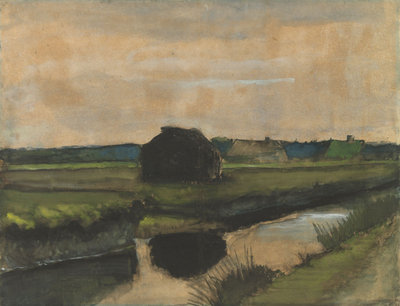 Vincent van Gogh, Landschap met turfhoop en boerderijen, 1883, Van Gogh Museum, Amsterdam