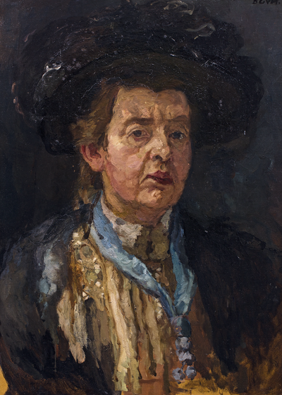 Barbara van Houten, Zelfportret, 1920-1950, olieverf op doek, 88.2 x 67.8 cm. Groninger Museum, Groningen