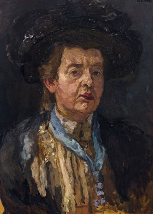 Barbara van Houten, Zelfportret, 1920-1950, olieverf op doek, 88.2 x 67.8 cm. Groninger Museum, Groningen